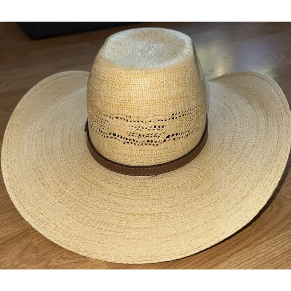 Twister Cowboy Hat Western Woven Paper Straw Hat Vented Size Large Youth Rodeo